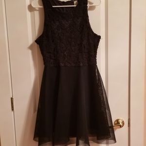 Navy blue crochet cocktail dress